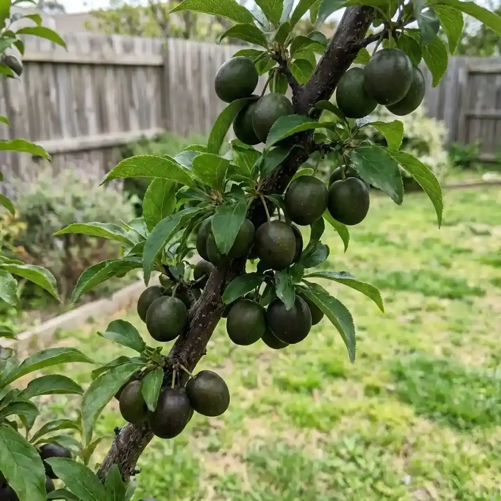 Літо — ріст плодів сливи Скорпіон